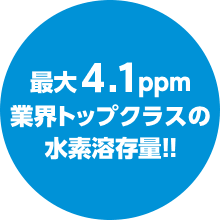 最大4.14ppm業界トップクラスの水素溶存量！！